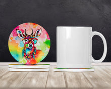 Load image into Gallery viewer, Hippie Animal Deer Large Sandstone Coasters Pack of 4