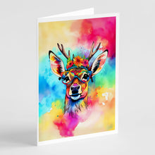 Load image into Gallery viewer, Hippie Animal Deer Greeting Cards - Blank Note Cards – 8-Pack of Artist-Designed Cards with Envelopes