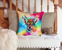 Load image into Gallery viewer, Hippie Animal Deer Throw Pillow - 14x14 Decorative Pillow – Art for Your Home &amp; Patio