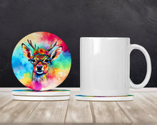 Load image into Gallery viewer, Hippie Animal Deer Large Sandstone Coasters Pack of 4