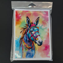 Load image into Gallery viewer, Hippie Animal Donkey Greeting Cards - Blank Note Cards – 8-Pack of Artist-Designed Cards with Envelopes