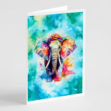 Load image into Gallery viewer, Hippie Animal Elephant Greeting Cards - Blank Note Cards – 8-Pack of Artist-Designed Cards with Envelopes