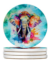 Load image into Gallery viewer, Hippie Animal Elephant Large Sandstone Coasters Pack of 4