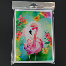Load image into Gallery viewer, Hippie Animal Flamingo Greeting Cards - Blank Note Cards – 8-Pack of Artist-Designed Cards with Envelopes