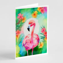 Load image into Gallery viewer, Hippie Animal Flamingo Greeting Cards - Blank Note Cards – 8-Pack of Artist-Designed Cards with Envelopes