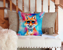 Load image into Gallery viewer, Hippie Animal Fox Throw Pillow - 14x14 Decorative Pillow – Art for Your Home &amp; Patio