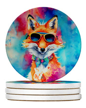 Load image into Gallery viewer, Hippie Animal Fox Large Sandstone Coasters Pack of 4