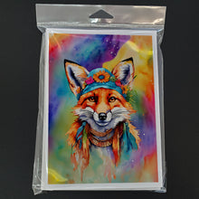 Load image into Gallery viewer, Hippie Animal Fox Greeting Cards - Blank Note Cards – 8-Pack of Artist-Designed Cards with Envelopes