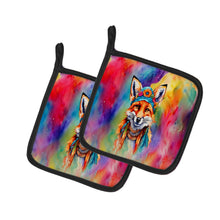 Load image into Gallery viewer, Hippie Animal Fox Pot Holders - Set of 2 Decorative Kitchen Helpers | Made in the USA