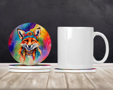 Load image into Gallery viewer, Hippie Animal Fox Large Sandstone Coasters Pack of 4