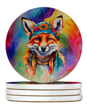 Load image into Gallery viewer, Hippie Animal Fox Large Sandstone Coasters Pack of 4