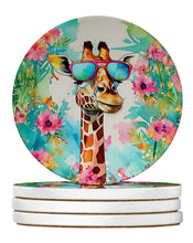 Load image into Gallery viewer, Hippie Animal Giraffe Large Sandstone Coasters Pack of 4