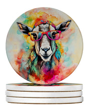 Load image into Gallery viewer, Hippie Animal Goat Large Sandstone Coasters Pack of 4