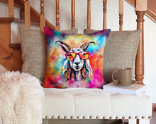 Load image into Gallery viewer, Hippie Animal Goat Throw Pillow - 14x14 Decorative Pillow – Art for Your Home &amp; Patio