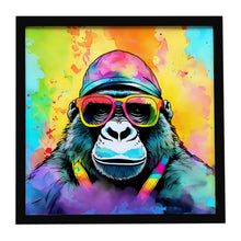 Load image into Gallery viewer, Hippie Animal Gorilla Framed Metal Print