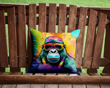 Load image into Gallery viewer, Hippie Animal Gorilla Throw Pillow - 14x14 Decorative Pillow – Art for Your Home &amp; Patio