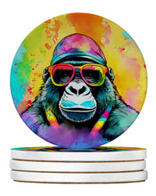 Load image into Gallery viewer, Hippie Animal Gorilla Large Sandstone Coasters Pack of 4