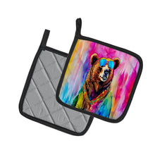 Load image into Gallery viewer, Hippie Animal Grizzly Bear Pot Holders - Set of 2 Decorative Kitchen Helpers | Made in the USA
