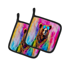 Load image into Gallery viewer, Hippie Animal Grizzly Bear Pot Holders - Set of 2 Decorative Kitchen Helpers | Made in the USA