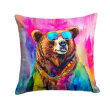 Load image into Gallery viewer, Hippie Animal Grizzly Bear Throw Pillow - 14x14 Decorative Pillow – Art for Your Home &amp; Patio