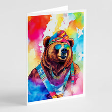 Load image into Gallery viewer, Hippie Animal Grizzly Bear Greeting Cards - Blank Note Cards – 8-Pack of Artist-Designed Cards with Envelopes