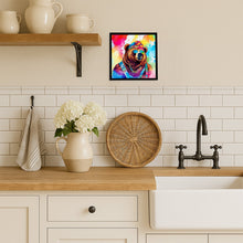 Load image into Gallery viewer, Hippie Animal Grizzly Bear Framed Metal Print