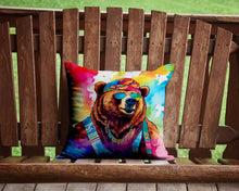 Load image into Gallery viewer, Hippie Animal Grizzly Bear Throw Pillow - 14x14 Decorative Pillow – Art for Your Home &amp; Patio
