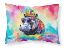 Load image into Gallery viewer, Hippie Animal Hippopotamus Standard Pillowcase – Artistic Decorative Front, White Back