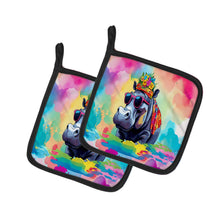Load image into Gallery viewer, Hippie Animal Hippopotamus Pot Holders - Set of 2 Decorative Kitchen Helpers | Made in the USA