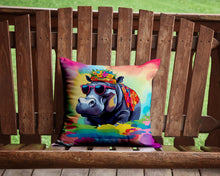 Load image into Gallery viewer, Hippie Animal Hippopotamus Throw Pillow - 14x14 Decorative Pillow – Art for Your Home &amp; Patio