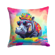 Load image into Gallery viewer, Hippie Animal Hippopotamus Throw Pillow - 14x14 Decorative Pillow – Art for Your Home &amp; Patio