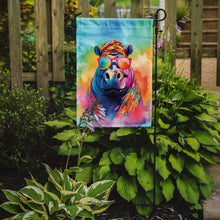 Load image into Gallery viewer, Hippopotamus Garden Flag - Hippie Aniimals - Animal-Themed Yard Decor