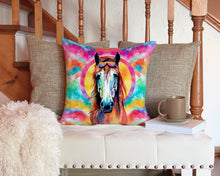 Load image into Gallery viewer, Hippie Animal Horse Throw Pillow - 14x14 Decorative Pillow – Art for Your Home &amp; Patio
