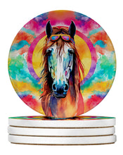 Load image into Gallery viewer, Hippie Animal Horse Large Sandstone Coasters Pack of 4