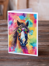 Load image into Gallery viewer, Hippie Animal Horse Greeting Cards - Blank Note Cards – 8-Pack of Artist-Designed Cards with Envelopes