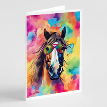 Load image into Gallery viewer, Hippie Animal Horse Greeting Cards - Blank Note Cards – 8-Pack of Artist-Designed Cards with Envelopes