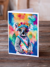 Load image into Gallery viewer, Hippie Animal Koala Greeting Cards - Blank Note Cards – 8-Pack of Artist-Designed Cards with Envelopes