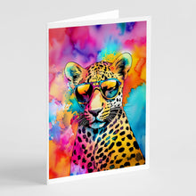 Load image into Gallery viewer, Hippie Animal Leopard Greeting Cards - Blank Note Cards – 8-Pack of Artist-Designed Cards with Envelopes