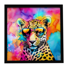 Load image into Gallery viewer, Hippie Animal Leopard Framed Metal Print