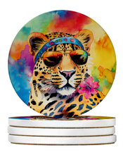 Load image into Gallery viewer, Hippie Animal Leopard Large Sandstone Coasters Pack of 4