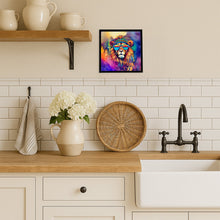 Load image into Gallery viewer, Hippie Animal Lion Framed Metal Print