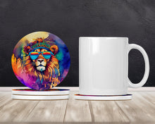 Load image into Gallery viewer, Hippie Animal Lion Large Sandstone Coasters Pack of 4