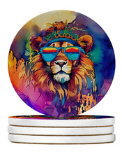 Load image into Gallery viewer, Hippie Animal Lion Large Sandstone Coasters Pack of 4
