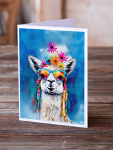 Load image into Gallery viewer, Hippie Animal Llama Greeting Cards - Blank Note Cards – 8-Pack of Artist-Designed Cards with Envelopes
