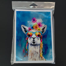 Load image into Gallery viewer, Hippie Animal Llama Greeting Cards - Blank Note Cards – 8-Pack of Artist-Designed Cards with Envelopes