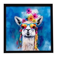 Load image into Gallery viewer, Hippie Animal Llama Framed Metal Print