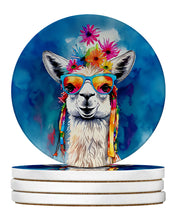 Load image into Gallery viewer, Hippie Animal Llama Large Sandstone Coasters Pack of 4
