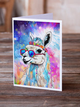 Load image into Gallery viewer, Hippie Animal Llama Greeting Cards - Blank Note Cards – 8-Pack of Artist-Designed Cards with Envelopes