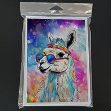 Load image into Gallery viewer, Hippie Animal Llama Greeting Cards - Blank Note Cards – 8-Pack of Artist-Designed Cards with Envelopes