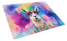 Load image into Gallery viewer, Hippie Animal Llama Glass Cutting Boards – Durable, Decorative Kitchen Art